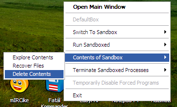 Sandboxed szoftver törlése