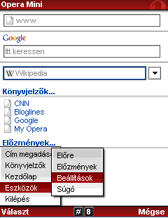 Opera Mini 2.0 magyarul